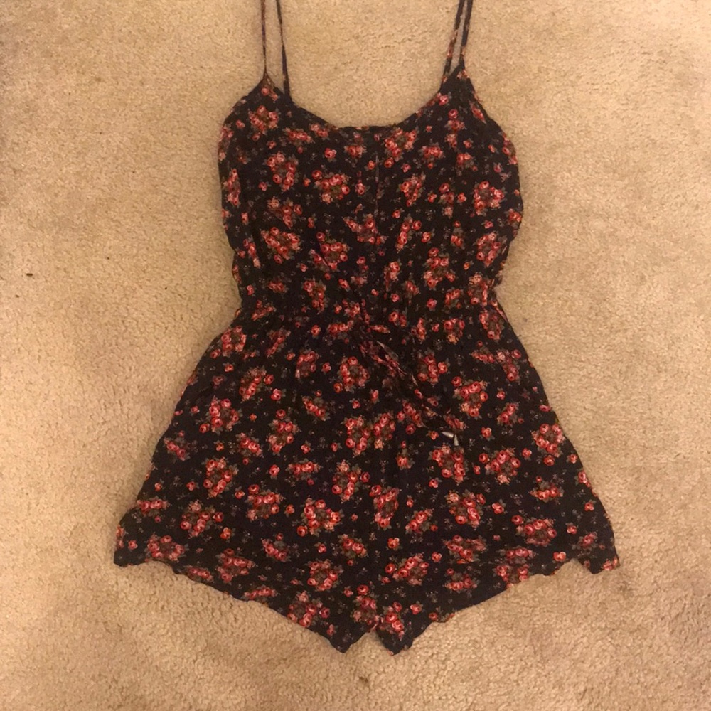 black and rose romper